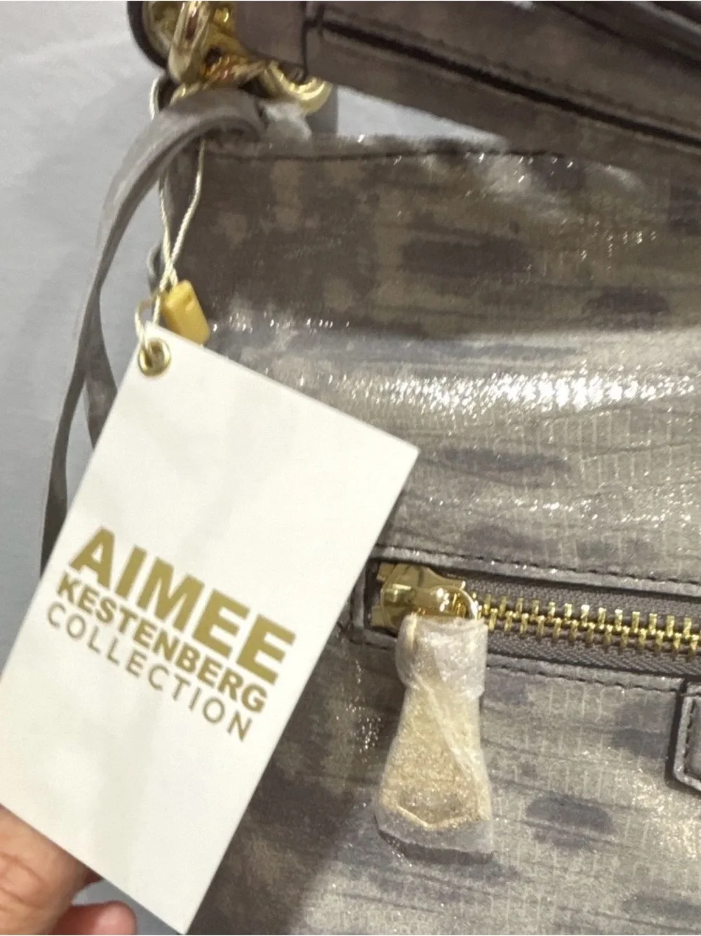 Aimee Kestenberg Metallic iridescent  crossbody purse Gold Hardware new bag